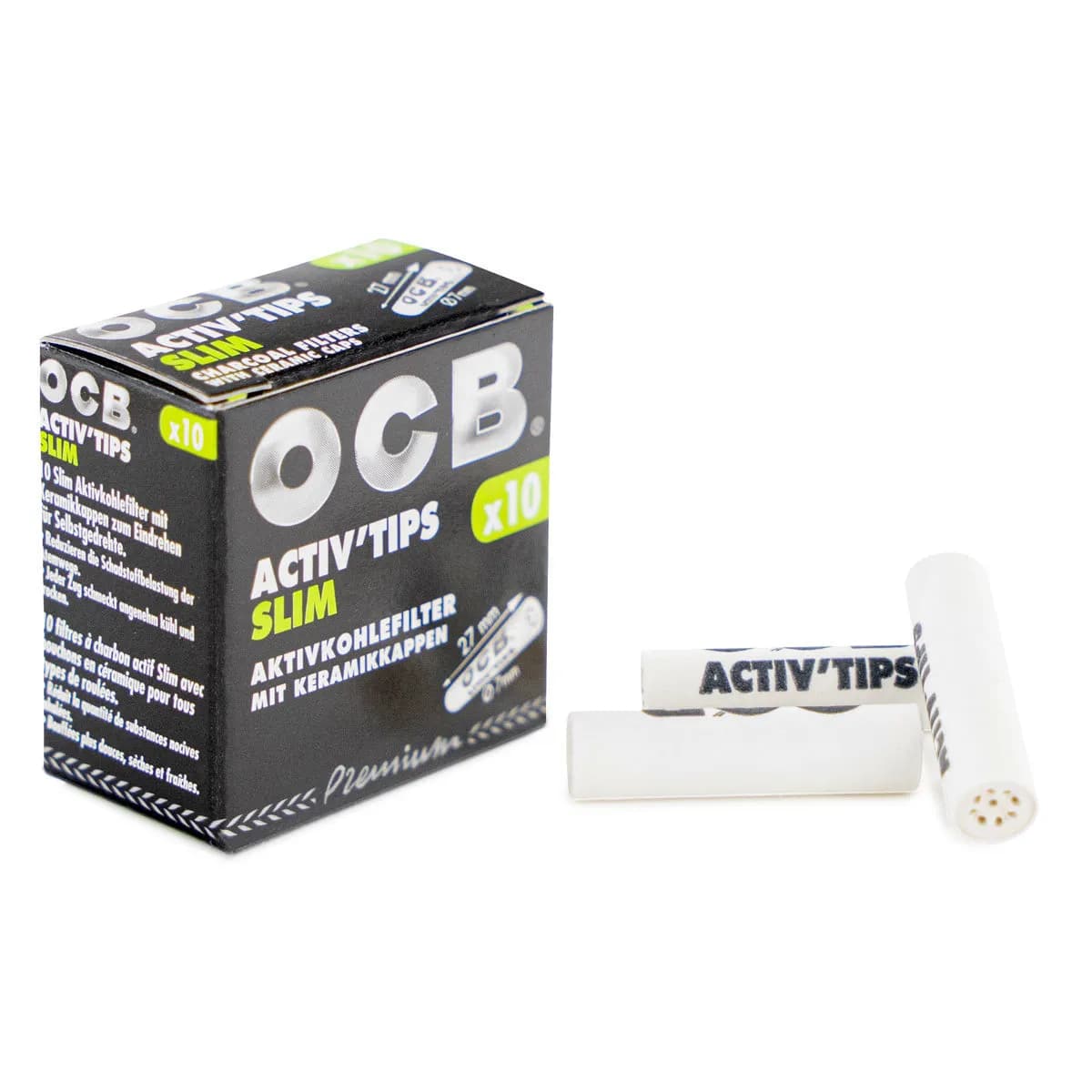 OCB Activ'Tips Slim filtry z węglem aktywnym