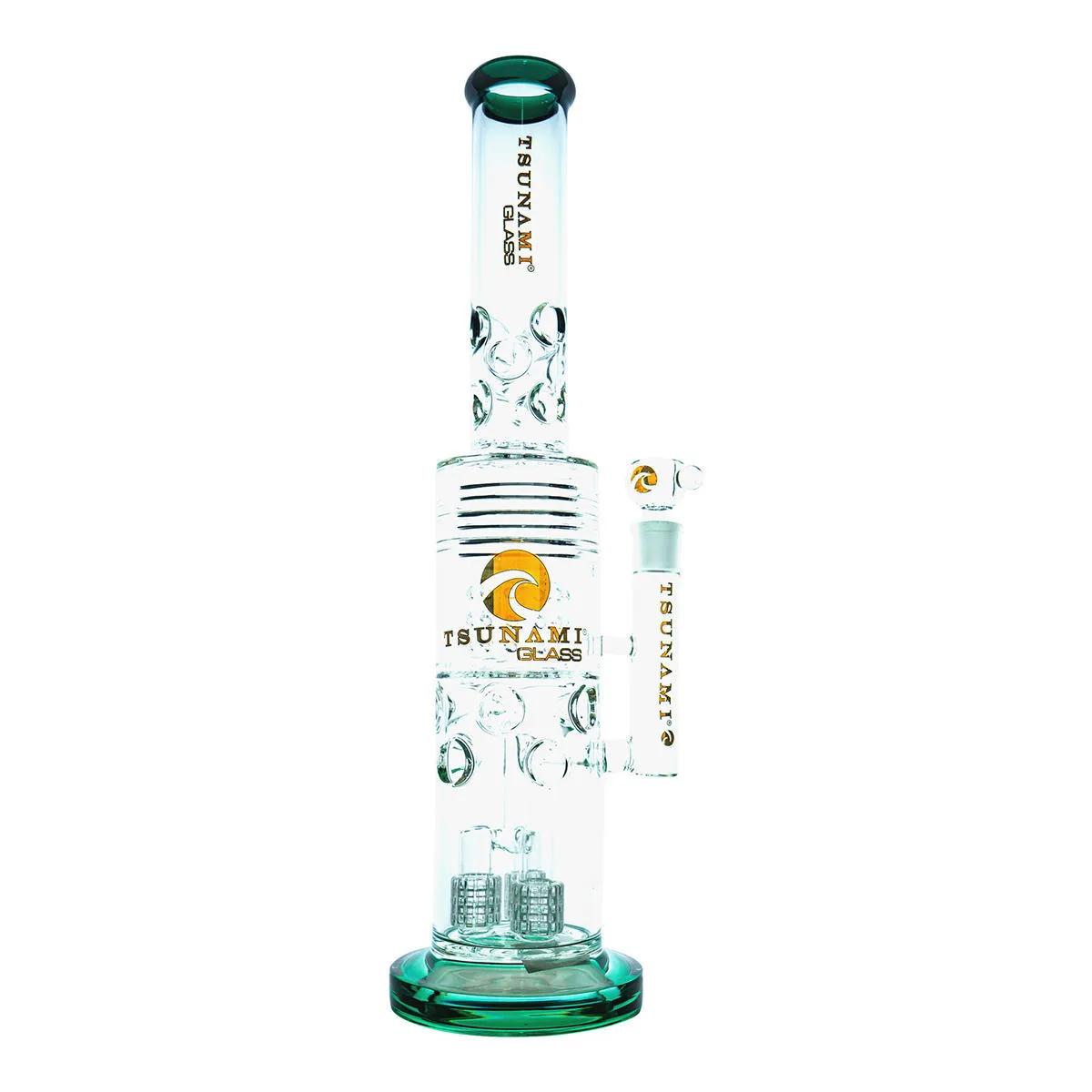 Bong Tsunami Glass Barrel Showerhead Drum Honeycomb 20''