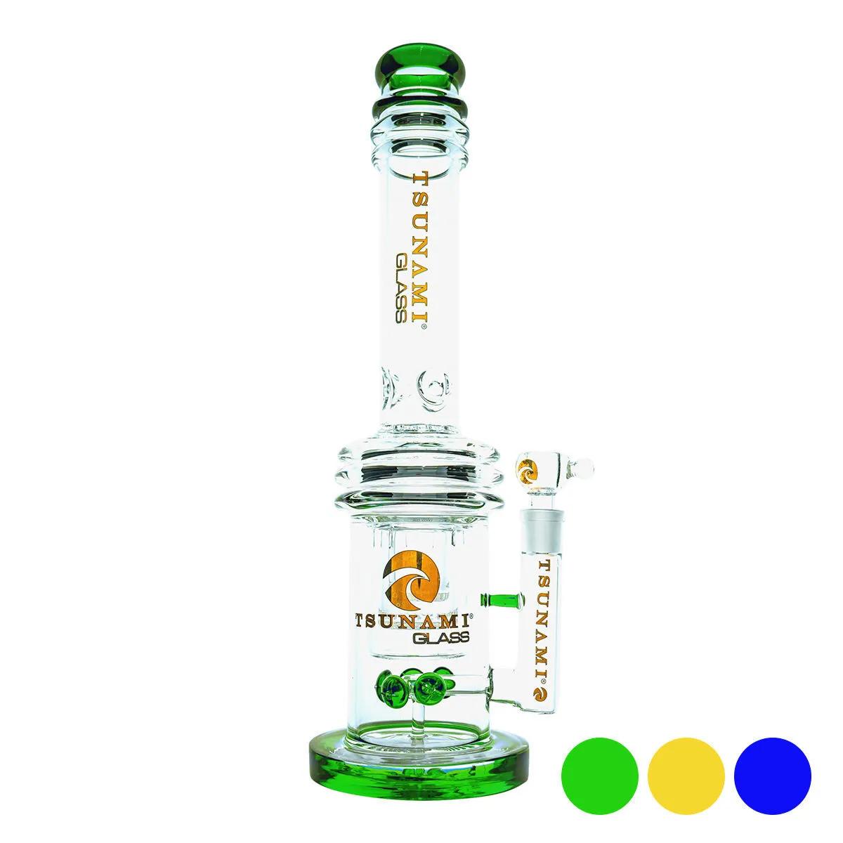 Bong z podwójnym perkolatorem Honeycomb Button 16'' (Tsunami Glass)
