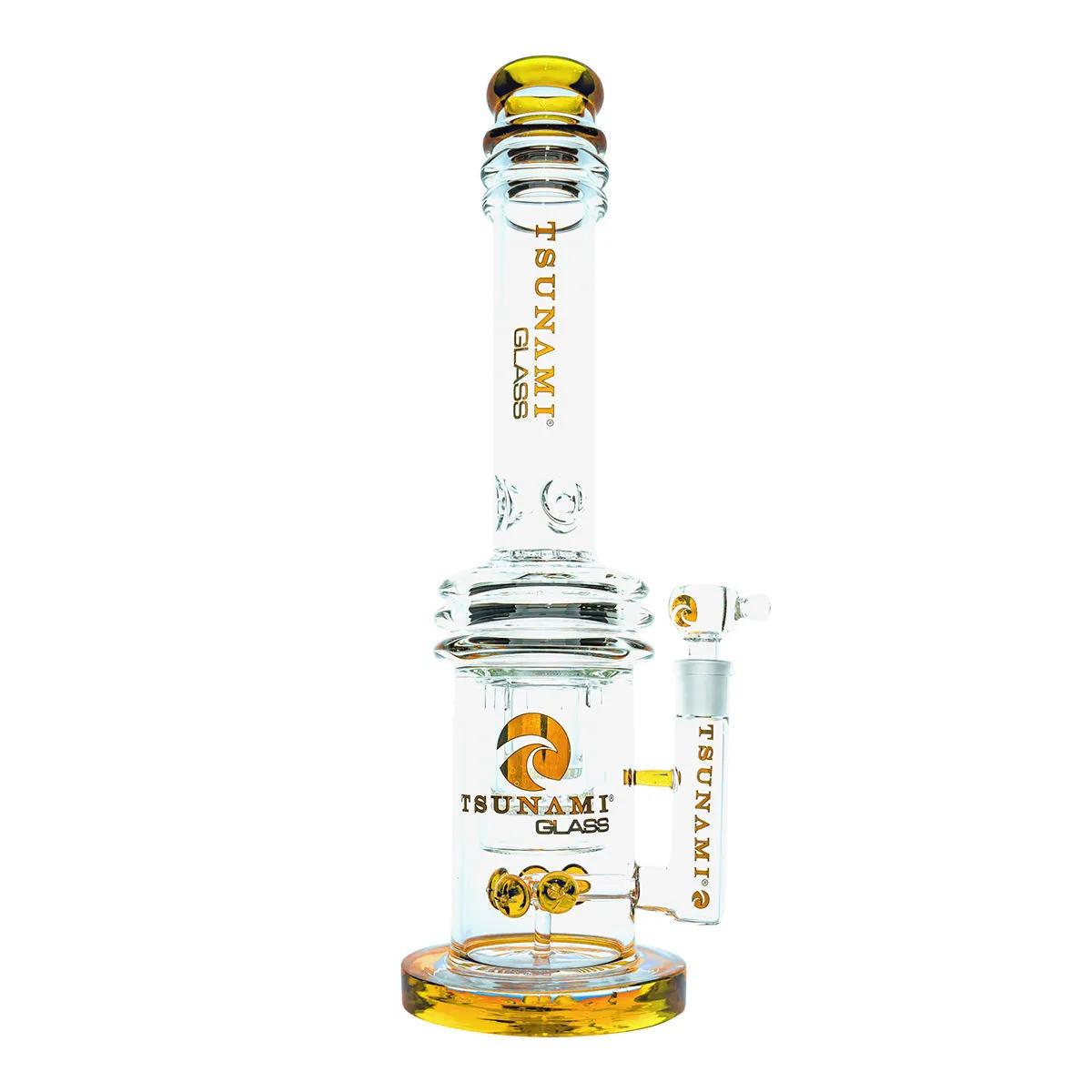 Bong z podwójnym perkolatorem Honeycomb Button 16'' (Tsunami Glass)