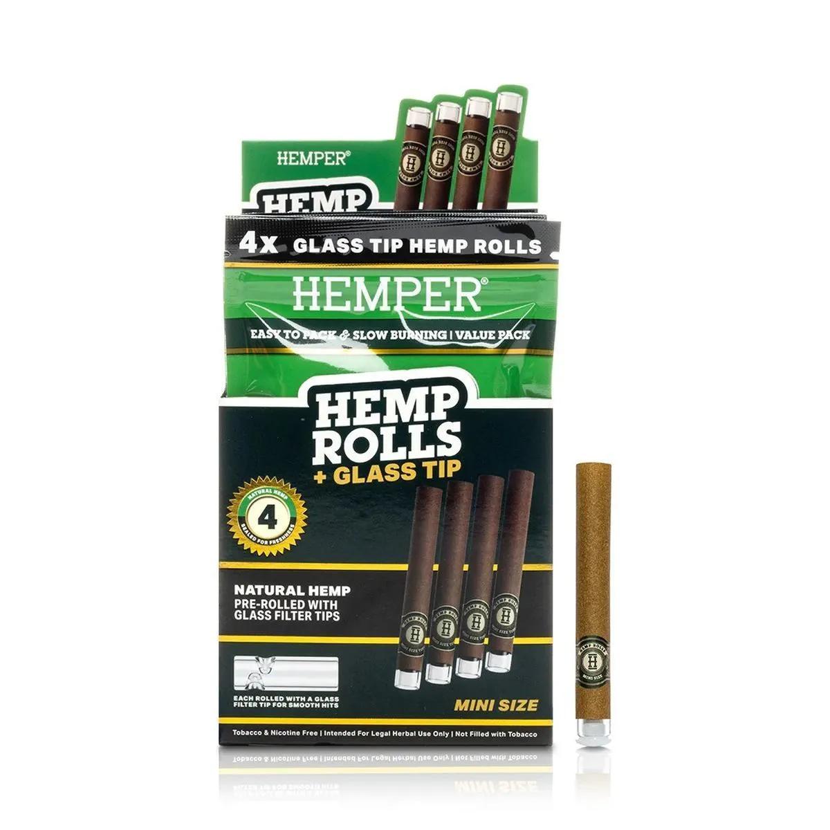 Hemper Mini Rolls ze szklanym ustnikiem 4 szt.