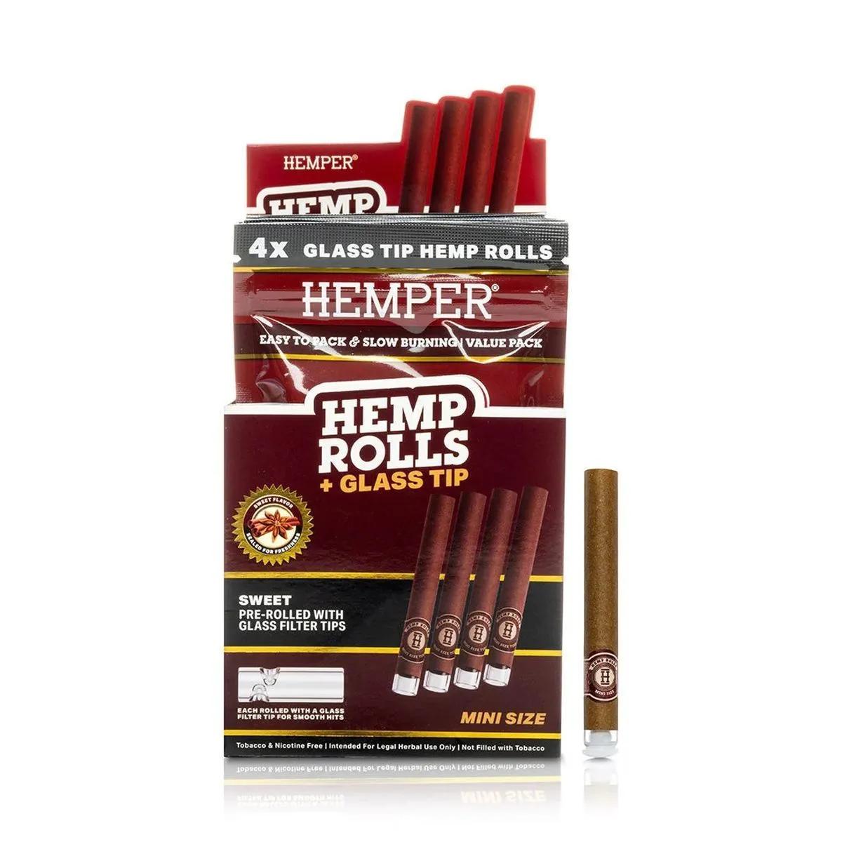 Hemper Mini Rolls ze szklanym ustnikiem 4 szt.