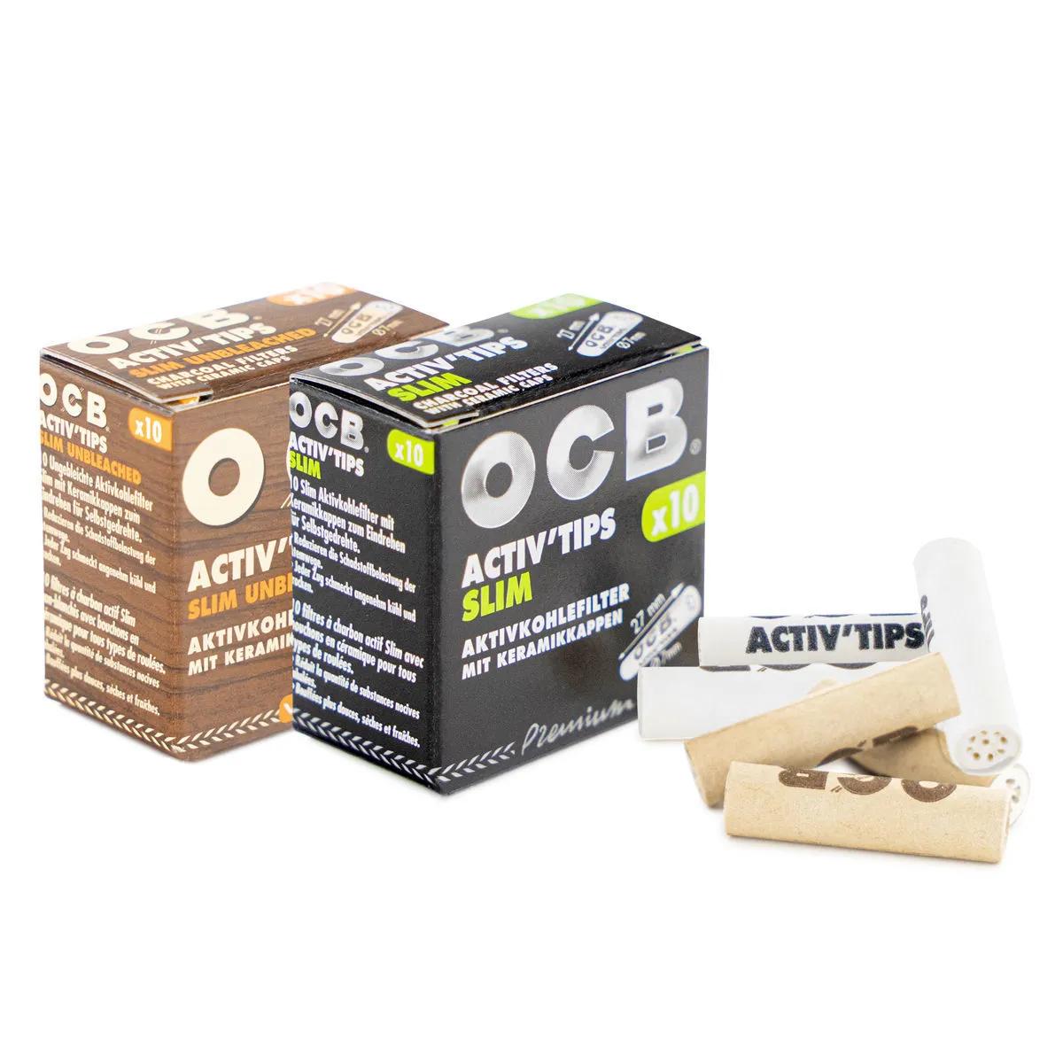OCB Activ'Tips Slim filtry z węglem aktywnym