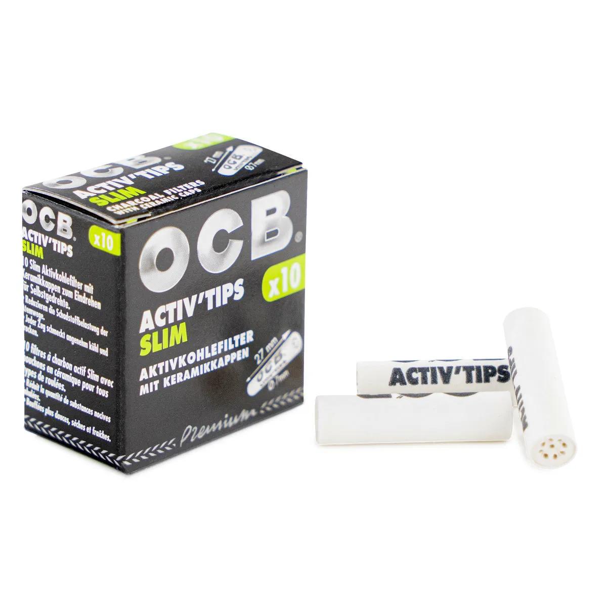 OCB Activ'Tips Slim filtry z węglem aktywnym
