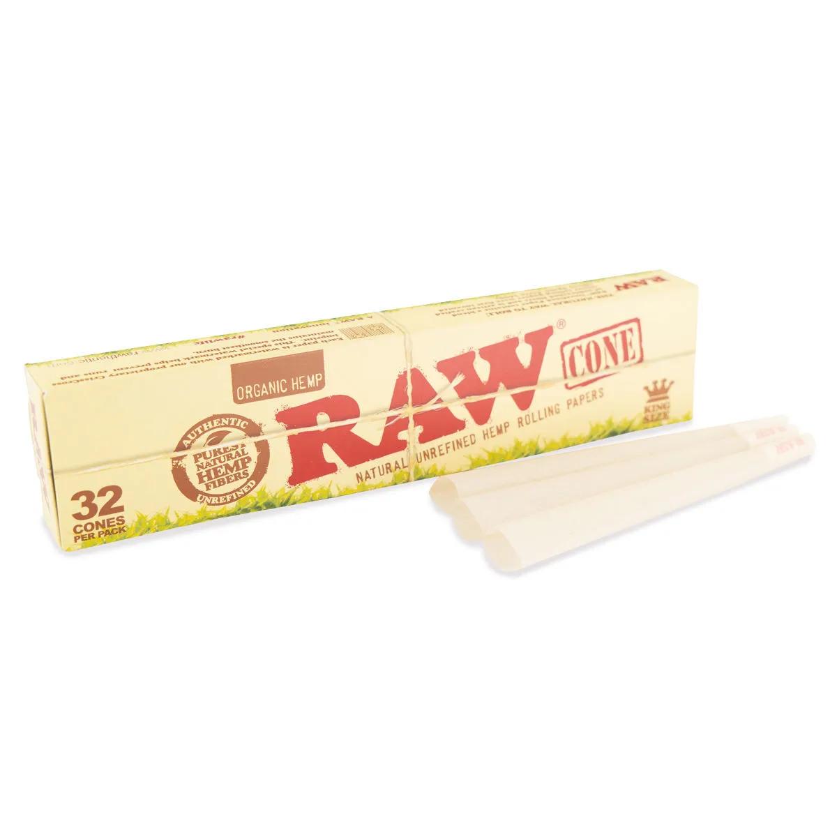 RAW Hemp Cones – stożki konopne (32 szt., King Size)