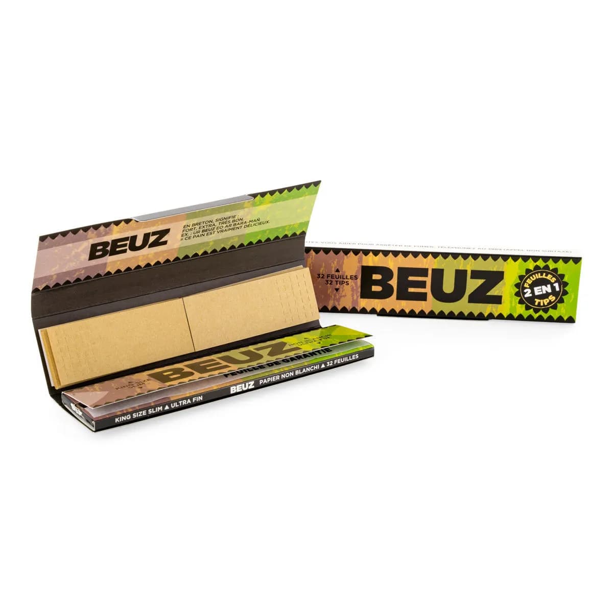 BEUZ Niebielone Bibułki King Size Slim + Filtry